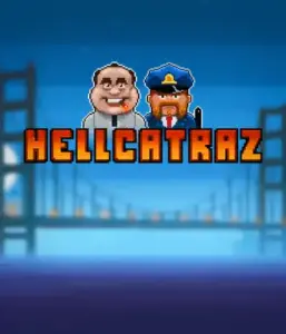 Dive into the exciting world of the Hellcatraz game by Relax Gaming, highlighting a quirky prisoner and a guard with the infamous Alcatraz prison and San Francisco skyline in the background. This graphic depicts the adventure and mischief of an Alcatraz-inspired game, ideal for those who enjoy playful themes, delivering a nostalgic gaming experience. 